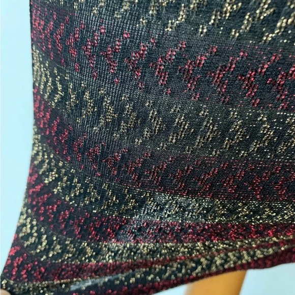 Topshop Deep Plunge Mini Bodycon Dress Size 8 Metallic Thread - Picture 2 of 7